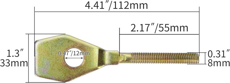 RUTU 12MM M8 Chain Axle Adjuster, Compatible with 50cc 70cc 90cc 110cc 125cc 250cc Buyang TaoTao Kazuma Chinese Coolster Peace ATV 4 wheeler Quad Dirt Bike Parts - Image 2